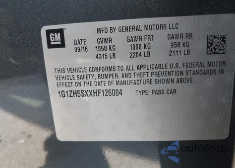 2017 Chevrolet Malibu Premier z USA, uszkodzony, nr VIN 1G1ZH5SXXHF126004